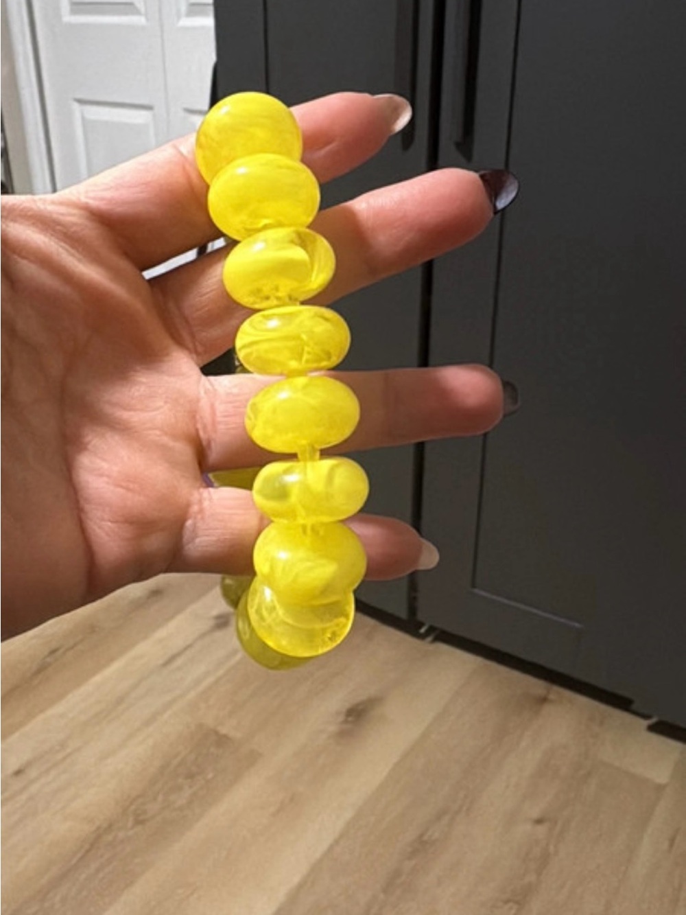 Yellow Kids Bead Stretch Bracelet